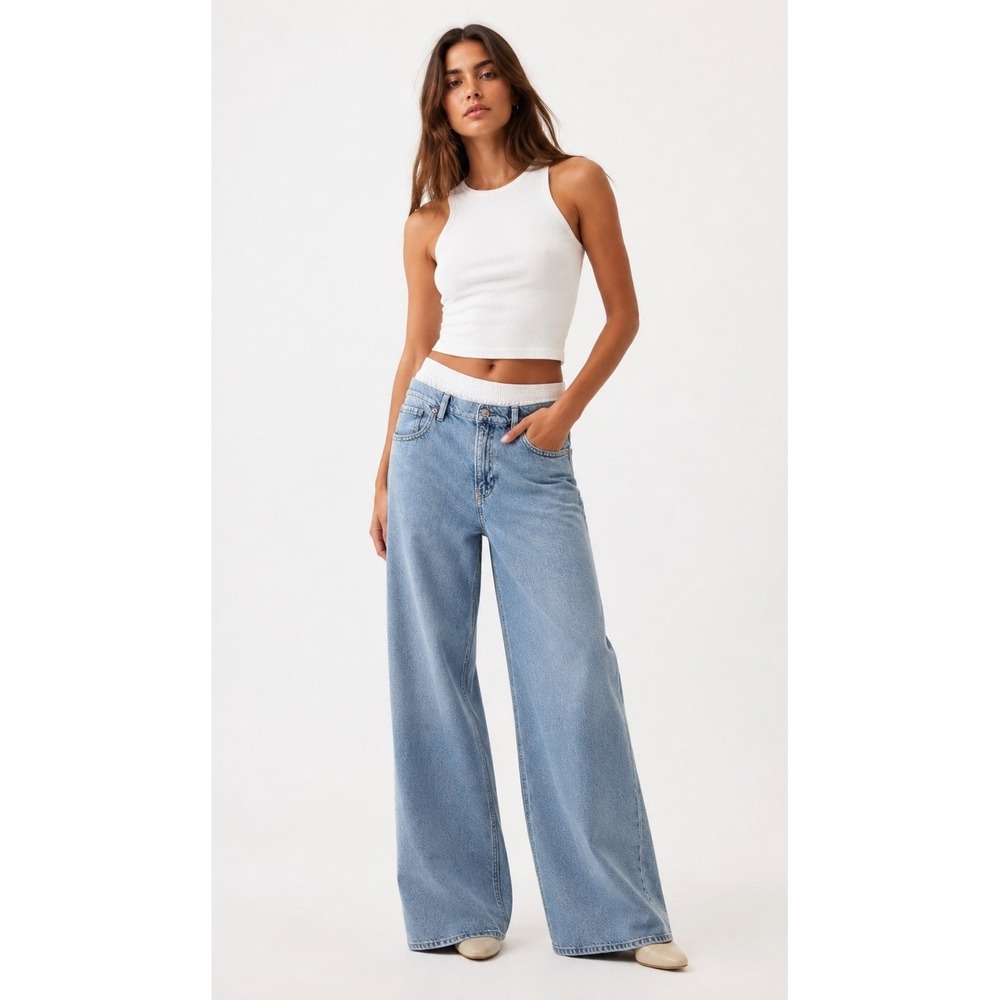 Gap Baggy Mid Rise Boxer Jeans Women 29 Light Wash Denim NWT Retro Streetwear